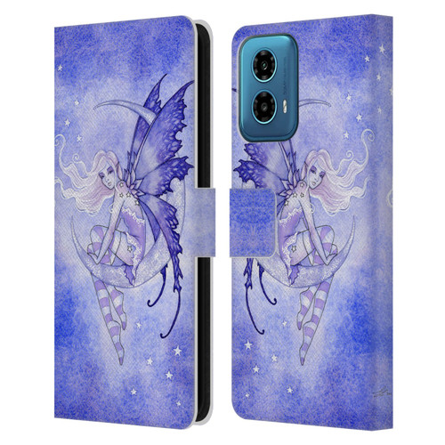 Amy Brown Elemental Fairies Moon Fairy Leather Book Wallet Case Cover For Motorola Moto G34 5G