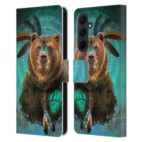 Jena DellaGrottaglia Animals Bear Leather Book Wallet Case Cover For Samsung Galaxy A35 5G