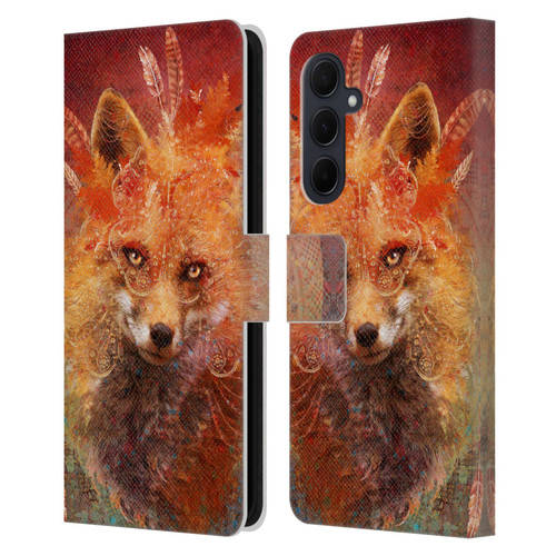 Jena DellaGrottaglia Animals Fox Leather Book Wallet Case Cover For Samsung Galaxy A35 5G