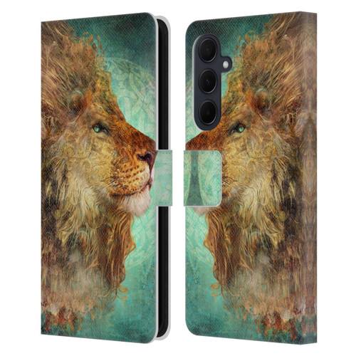 Jena DellaGrottaglia Animals Lion Leather Book Wallet Case Cover For Samsung Galaxy A35 5G