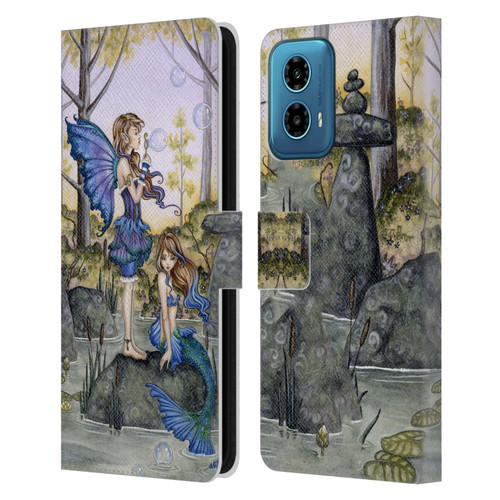 Amy Brown Folklore Cousins Leather Book Wallet Case Cover For Motorola Moto G34 5G