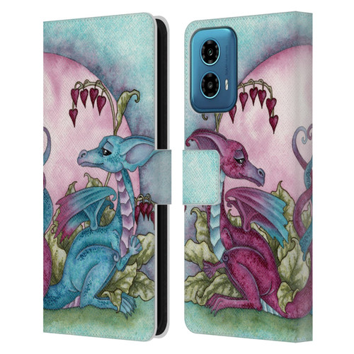 Amy Brown Folklore Love Dragons Leather Book Wallet Case Cover For Motorola Moto G34 5G