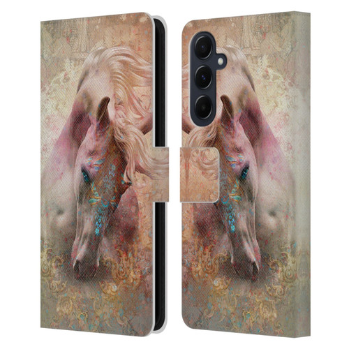 Jena DellaGrottaglia Animals Horse Leather Book Wallet Case Cover For Samsung Galaxy A55 5G