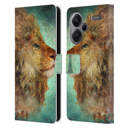 Jena DellaGrottaglia Animals Lion Leather Book Wallet Case Cover For Xiaomi Redmi Note 13 Pro Plus 5G