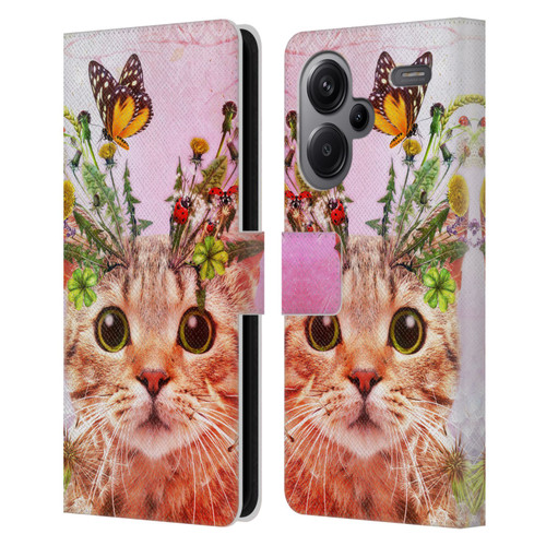 Jena DellaGrottaglia Animals Kitty Leather Book Wallet Case Cover For Xiaomi Redmi Note 13 Pro Plus 5G