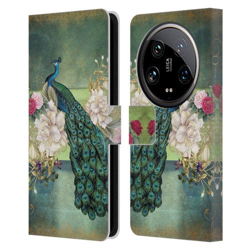 Jena DellaGrottaglia Animals Peacock Leather Book Wallet Case Cover For Xiaomi 14 Ultra