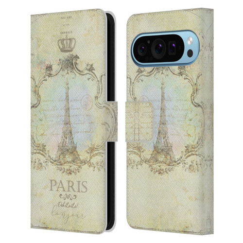 Jena DellaGrottaglia Assorted Paris My Embrace Leather Book Wallet Case Cover For Google Pixel 9 / Pixel 9 Pro
