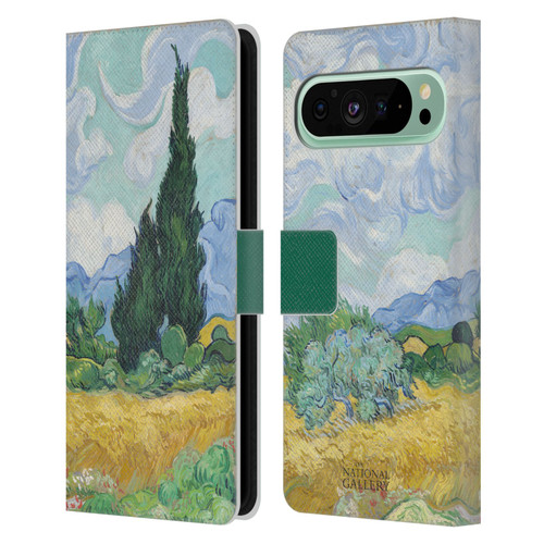 The National Gallery Art A Wheatfield With Cypresses Leather Book Wallet Case Cover For Google Pixel 9 Pro XL