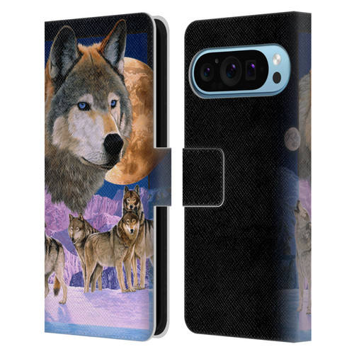 Graeme Stevenson Assorted Designs Wolves Leather Book Wallet Case Cover For Google Pixel 9 / Pixel 9 Pro