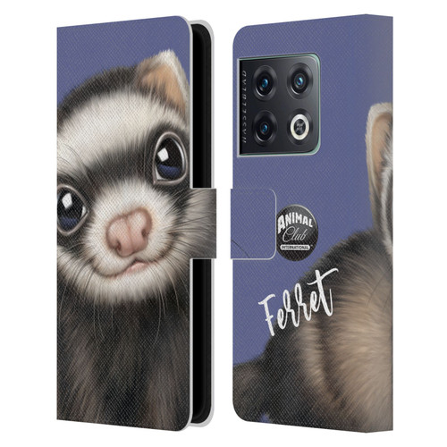 Animal Club International Faces Ferret Leather Book Wallet Case Cover For OnePlus 10 Pro