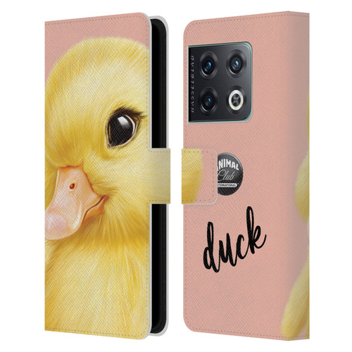 Animal Club International Faces Duck Leather Book Wallet Case Cover For OnePlus 10 Pro