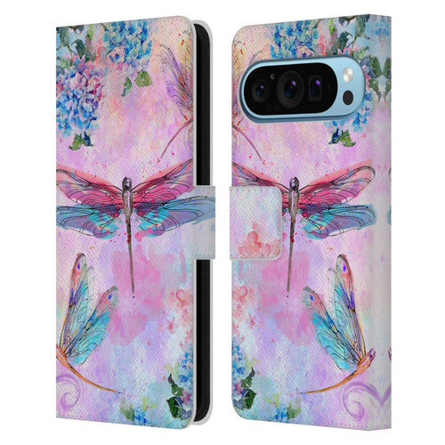 Jena DellaGrottaglia Insects Dragonflies Leather Book Wallet Case Cover For Google Pixel 9 / Pixel 9 Pro