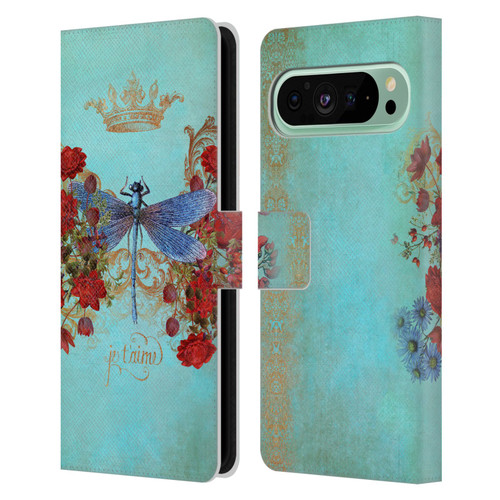 Jena DellaGrottaglia Insects Dragonfly Garden Leather Book Wallet Case Cover For Google Pixel 9 Pro XL