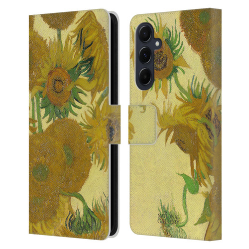 The National Gallery Art Sunflowers Leather Book Wallet Case Cover For Samsung Galaxy A55 5G