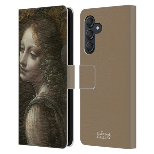 The National Gallery Art The Virgin Of The Rocks Leather Book Wallet Case Cover For Samsung Galaxy M55 5G