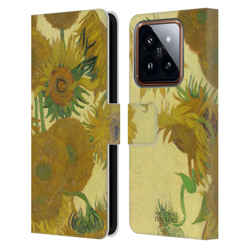 The National Gallery Art Sunflowers Leather Book Wallet Case Cover For Xiaomi 14