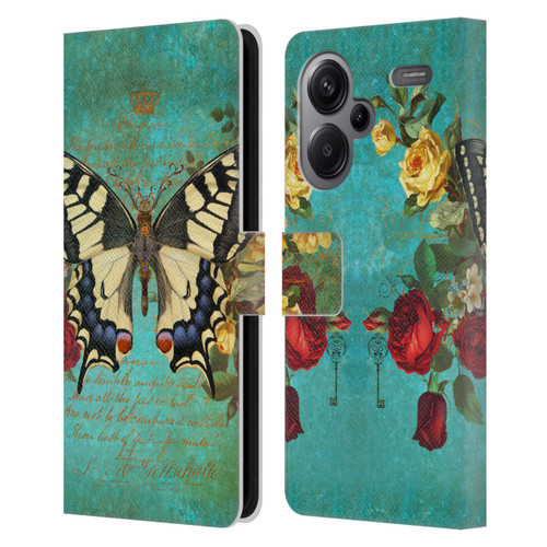 Jena DellaGrottaglia Insects Butterfly Garden Leather Book Wallet Case Cover For Xiaomi Redmi Note 13 Pro Plus 5G