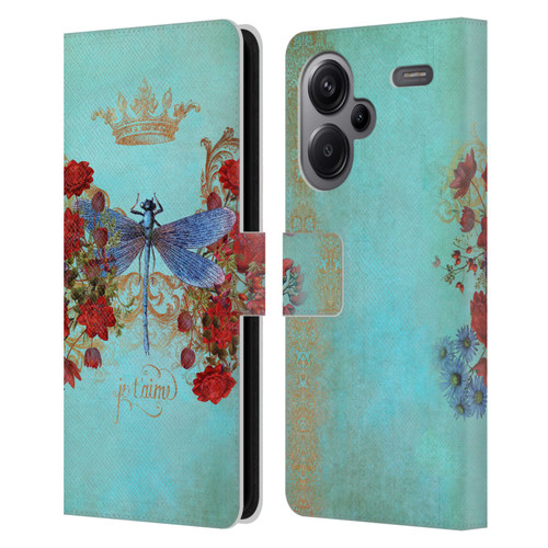 Jena DellaGrottaglia Insects Dragonfly Garden Leather Book Wallet Case Cover For Xiaomi Redmi Note 13 Pro Plus 5G