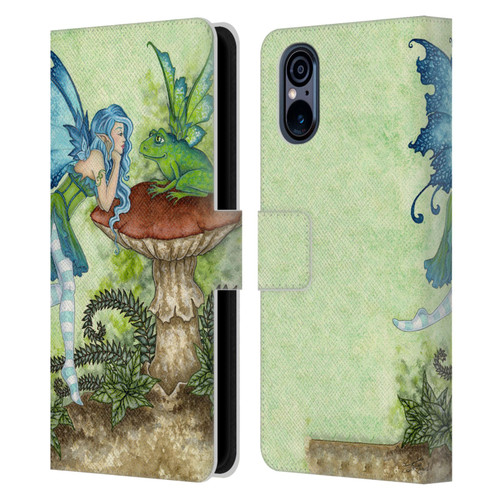Amy Brown Pixies Frog Gossip Leather Book Wallet Case Cover For Sony Xperia 5 V 5G