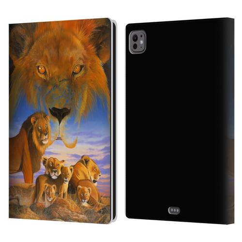 Graeme Stevenson Wildlife Lions Leather Book Wallet Case Cover For Apple iPad Pro 11 M4 2024