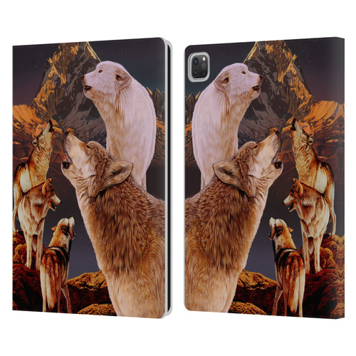 Graeme Stevenson Wildlife Wolves 2 Leather Book Wallet Case Cover For Apple iPad Pro 13 M4 2024