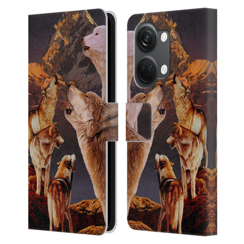 Graeme Stevenson Wildlife Wolves 2 Leather Book Wallet Case Cover For OnePlus Nord 3 5G