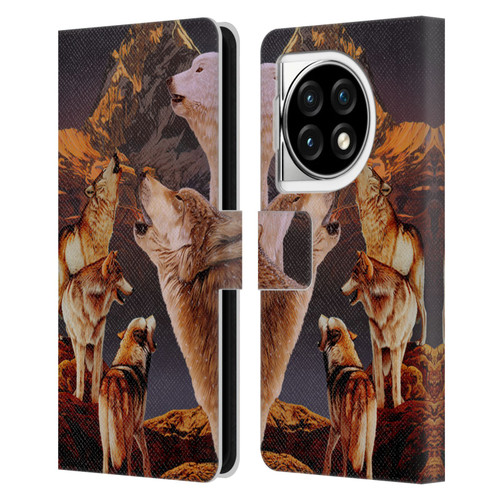 Graeme Stevenson Wildlife Wolves 2 Leather Book Wallet Case Cover For OPPO OnePlus Ace 3 5G