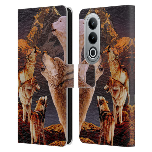 Graeme Stevenson Wildlife Wolves 2 Leather Book Wallet Case Cover For OPPO OnePlus Ace 3V 5G
