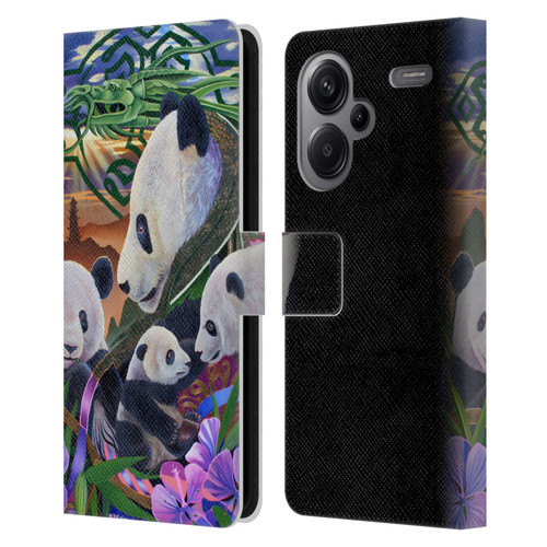Graeme Stevenson Wildlife Pandas Leather Book Wallet Case Cover For Xiaomi Redmi Note 13 Pro Plus 5G