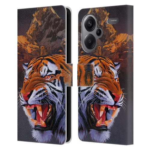 Graeme Stevenson Wildlife Tiger Leather Book Wallet Case Cover For Xiaomi Redmi Note 13 Pro Plus 5G