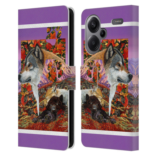 Graeme Stevenson Wildlife Wolves 4 Leather Book Wallet Case Cover For Xiaomi Redmi Note 13 Pro Plus 5G