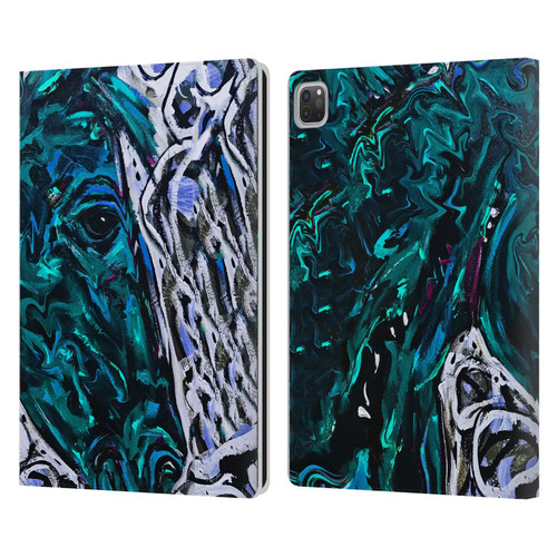 Mad Dog Art Gallery Animals Blue Horse Leather Book Wallet Case Cover For Apple iPad Pro 13 M4 2024