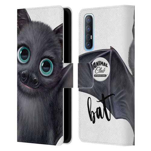 Animal Club International Faces Bat Leather Book Wallet Case Cover For OPPO Find X2 Neo 5G