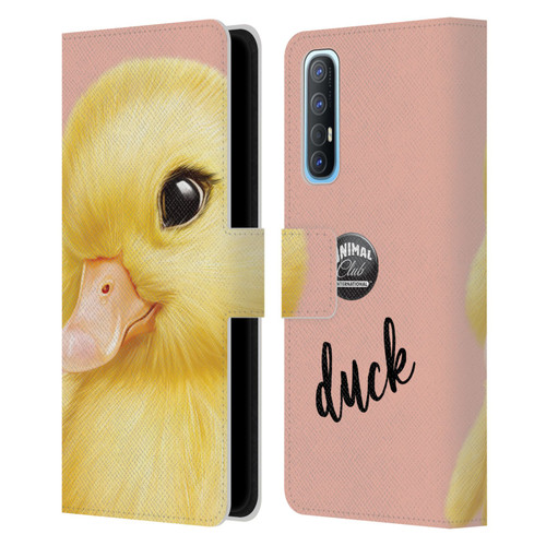 Animal Club International Faces Duck Leather Book Wallet Case Cover For OPPO Find X2 Neo 5G