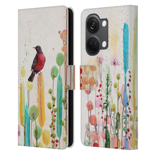 Sylvie Demers Birds 3 Scarlet Leather Book Wallet Case Cover For OnePlus Nord 3 5G