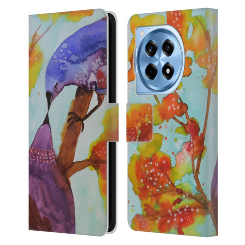 Sylvie Demers Birds 3 Kissing Leather Book Wallet Case Cover For OnePlus 12R