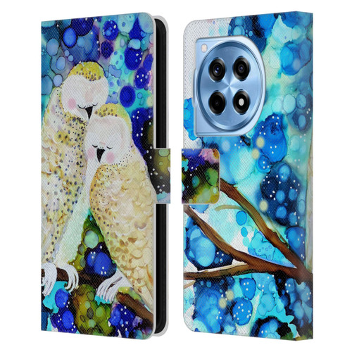 Sylvie Demers Birds 3 Owls Leather Book Wallet Case Cover For OnePlus 12R