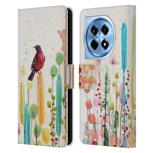 Sylvie Demers Birds 3 Scarlet Leather Book Wallet Case Cover For OnePlus 12R