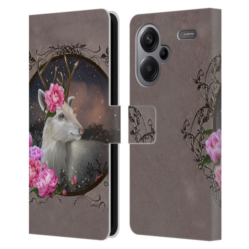 Ash Evans Animals White Deer Leather Book Wallet Case Cover For Xiaomi Redmi Note 13 Pro Plus 5G
