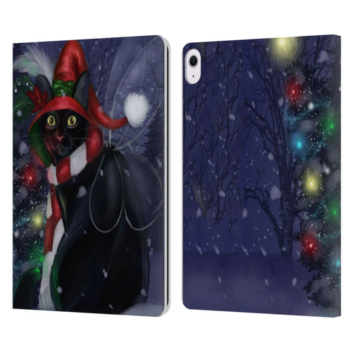 Ash Evans Black Cats Yuletide Cheer Leather Book Wallet Case Cover For Apple iPad Air 13 2024
