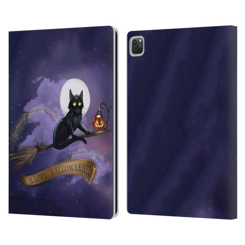 Ash Evans Black Cats Happy Halloween Leather Book Wallet Case Cover For Apple iPad Pro 13 M4 2024