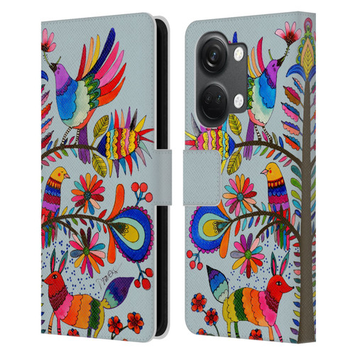 Sylvie Demers Floral Otomi Colors Leather Book Wallet Case Cover For OnePlus Nord 3 5G