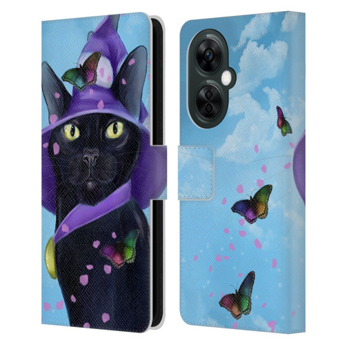 Ash Evans Black Cats Butterfly Sky Leather Book Wallet Case Cover For OnePlus Nord CE 3 Lite 5G