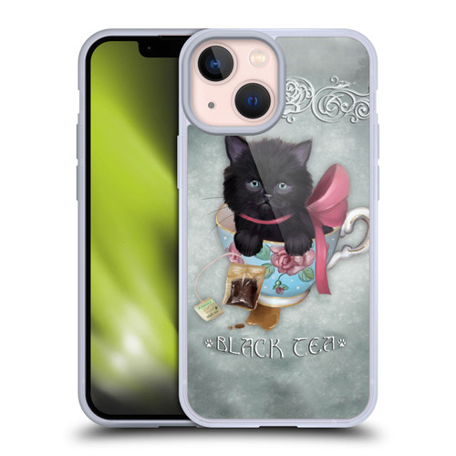 Ash Evans Black Cats Tea Soft Gel Case for Apple iPhone 13 Mini