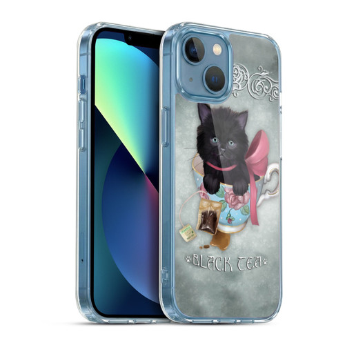 Ash Evans Black Cats Tea Soft Gel Case for Apple iPhone 13 Mini & MagSafe