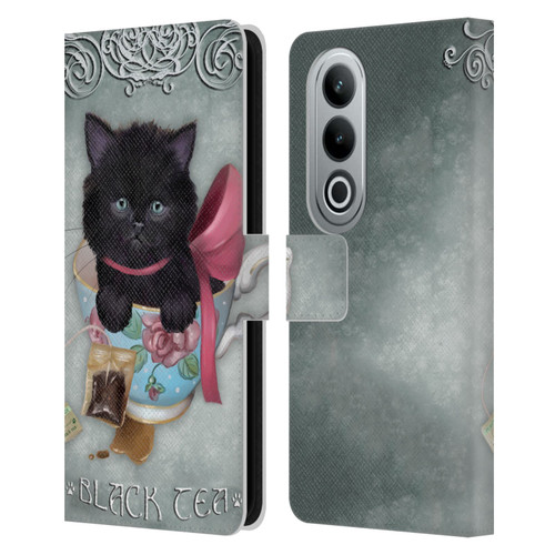Ash Evans Black Cats Tea Leather Book Wallet Case Cover For OPPO OnePlus Ace 3V 5G