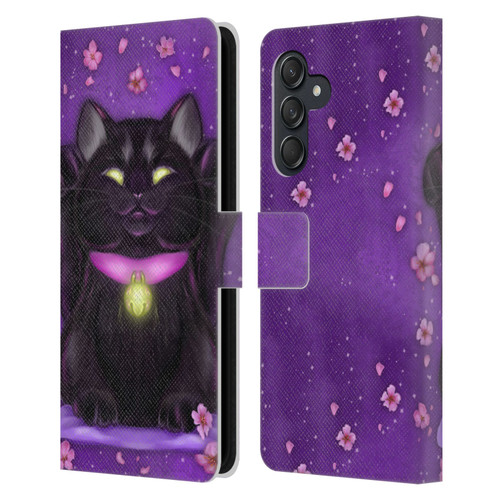 Ash Evans Black Cats Lucky Leather Book Wallet Case Cover For Samsung Galaxy M55 5G