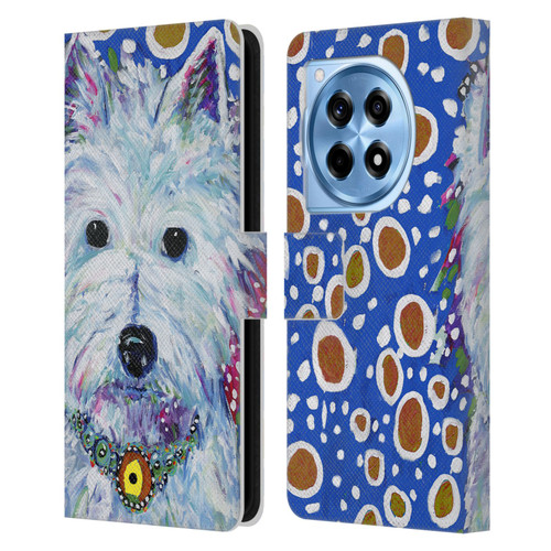 Mad Dog Art Gallery Dogs Westie Leather Book Wallet Case Cover For OnePlus 12R