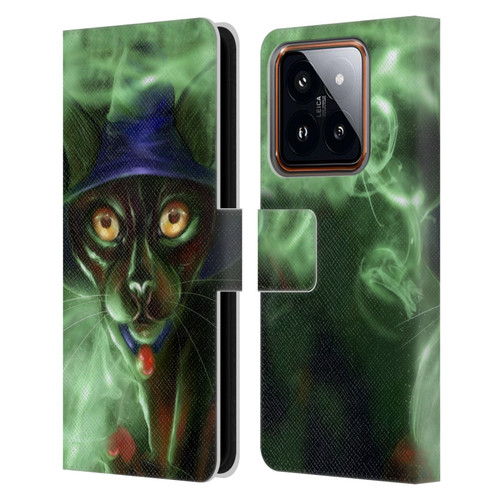Ash Evans Black Cats Conjuring Magic Leather Book Wallet Case Cover For Xiaomi 14