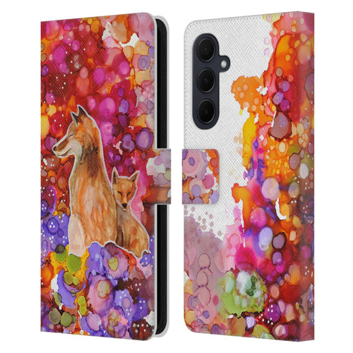 Sylvie Demers Nature Mother Fox Leather Book Wallet Case Cover For Samsung Galaxy A35 5G